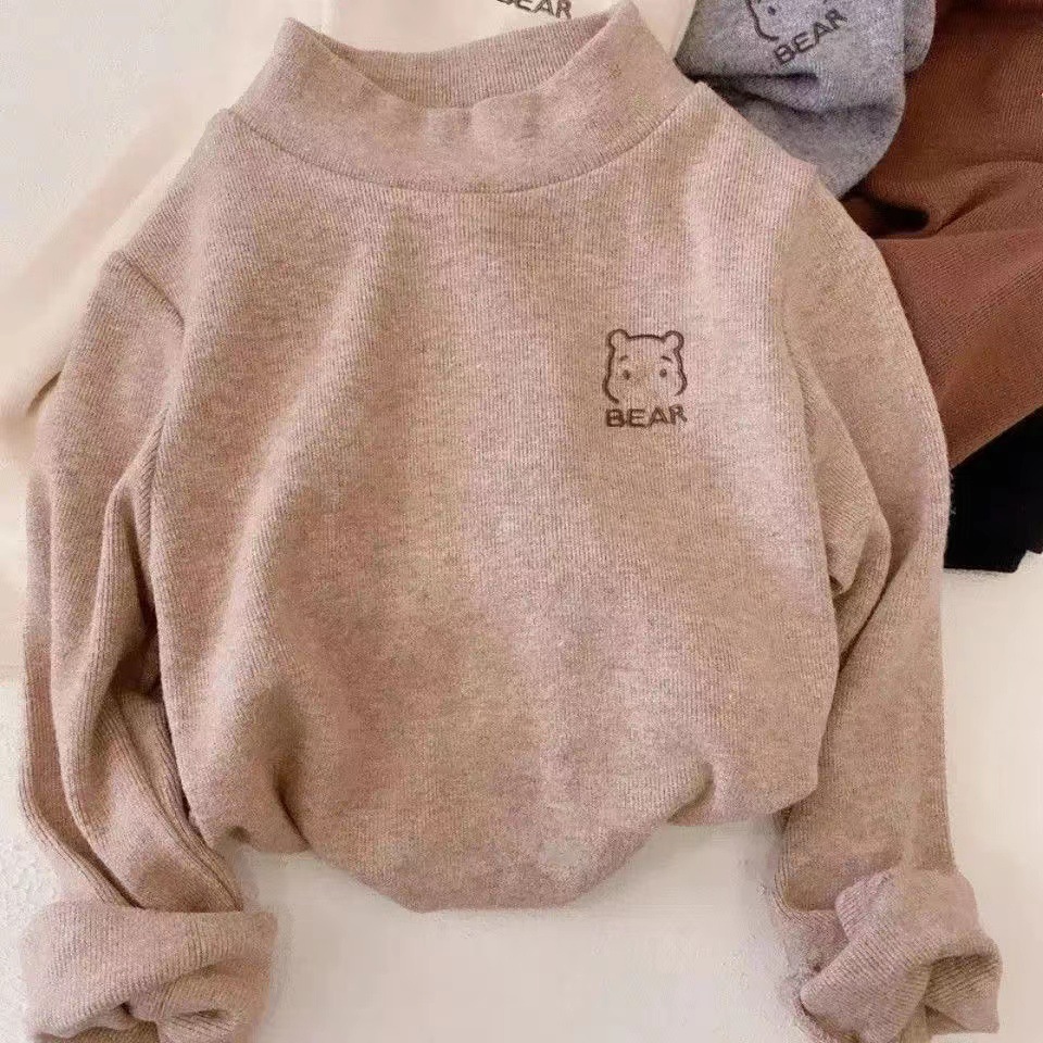 兒童新款男童女童半高領保暖內搭上衣中小童寶寶T恤長袖打底衫潮