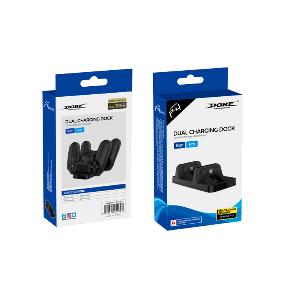 DOBE PS4 / Slim / Pro Dual Handle Cargador de mango inalámbrico PS4 Dual Handle Cargador TP4-002