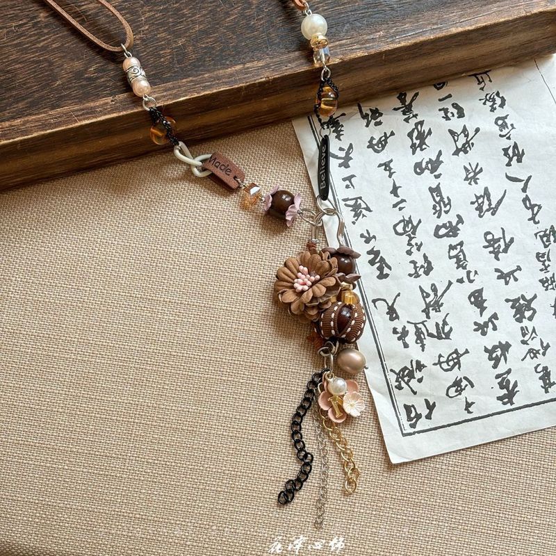 新中式复古民族风吊坠项链女时尚百搭长款挂脖配饰小众叠戴毛衣链|undefined