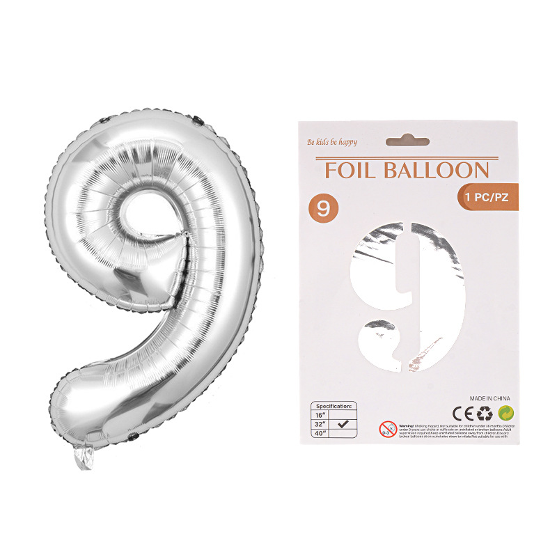 Globo de película de aluminio digital de 32 pulgadas, tarjeta de papel, tapa dura, paquete individual, cuerpo delgado, fiesta digital, globo decorativo flotante