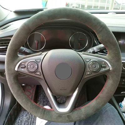 Siyat modified car handle cover – Steering wheel cover - italian-style-carbon-black-suede-black-hole-on-both-sides-black-line