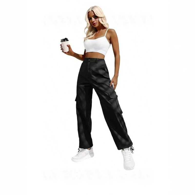 2026 Amazon Cross-Border American Retro Casual Long Pants for Trendy Girls, New Solid Color Pocket Sports Cargo Pants 2026 Amazon Cross-Border American Retro Casual Long Pants for Trendy Girls, New Solid Color Pocket Sports Cargo Pants