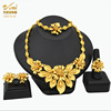 Necklace for bride, ring, earrings, bracelet, set, accessory, jewelry, 4 piece set, India, wholesale