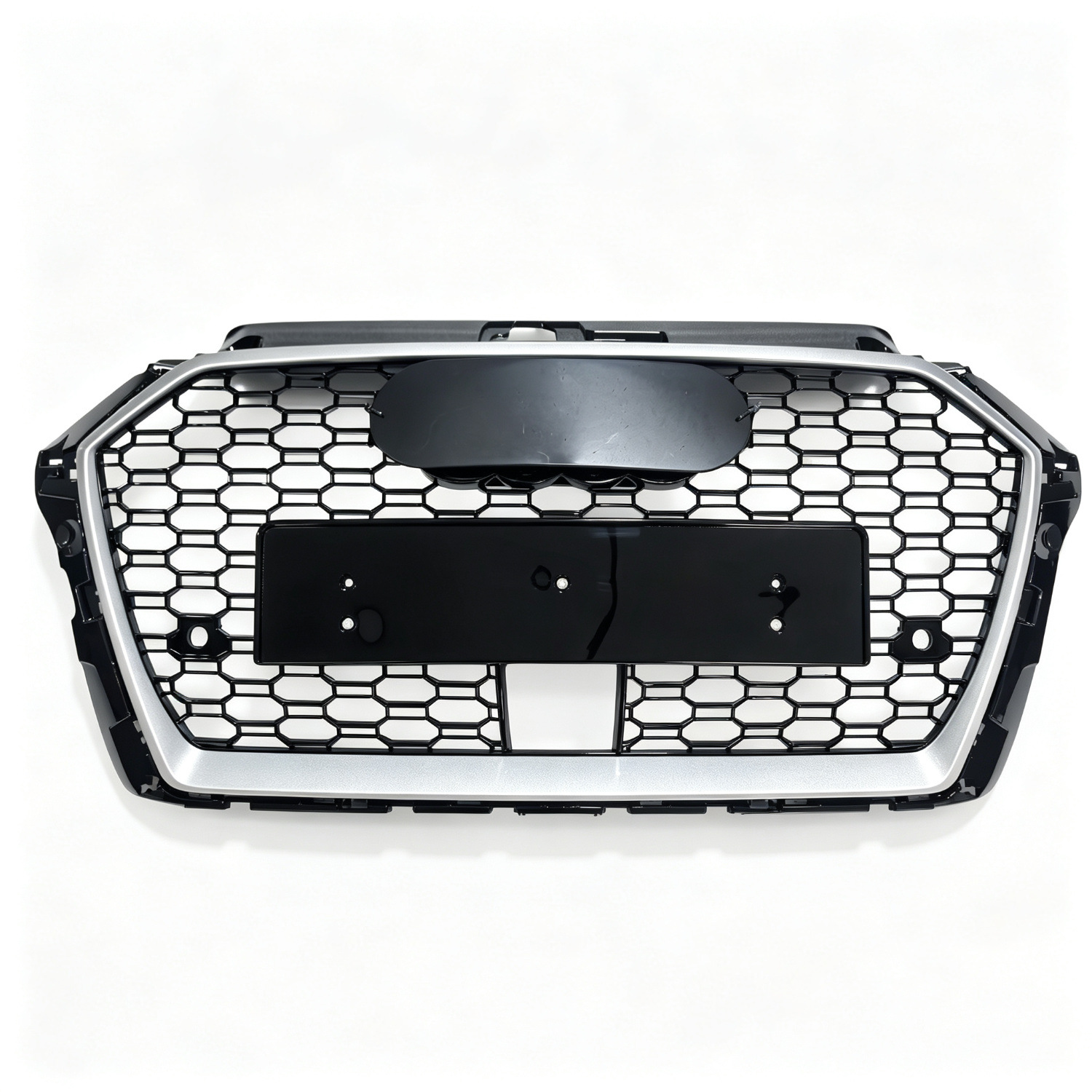 Suitable for Audi A3/S38V 2017 2018 2019 Mesh Grille Rs3 with Acc Hole Glossy Black Honeycomb