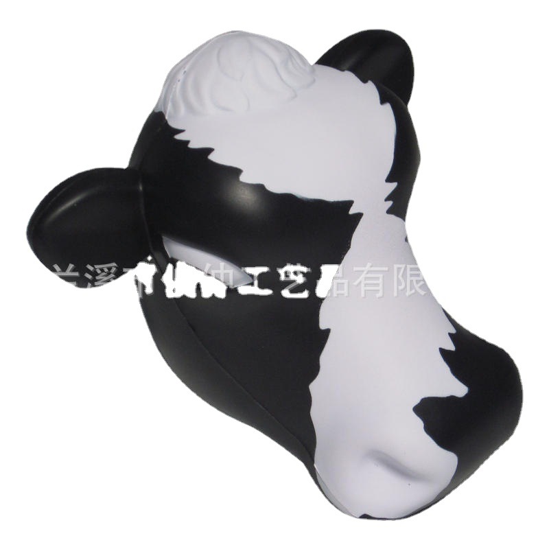 PU牛头压力球动物玩具 PU发泡儿童挤压玩具印刷logo厂家批发
