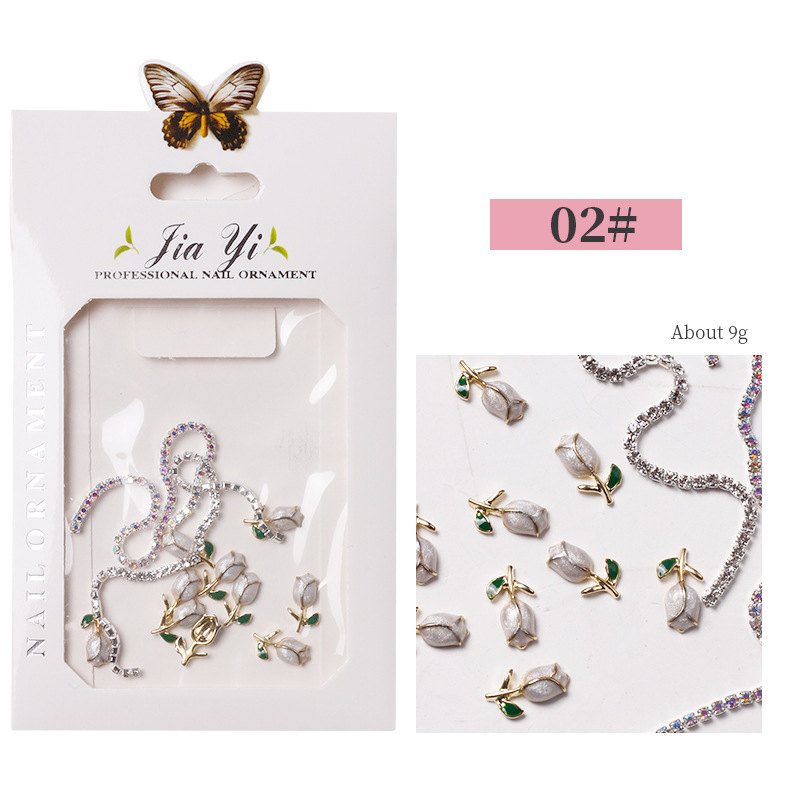 Blanco aleación Tulip joyas fondo de oro