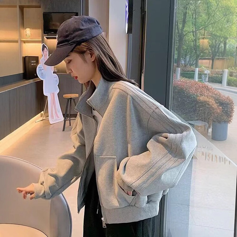 Short Sports Coat Women's 2025 Spring and Autumn New Loose All-match Bat Suit Casual Slimming Jacket Cardigan Top
