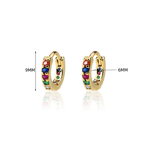 European and American zircon nose ring piercing jewelry copper inlaid zircon nose ring cross-border colorful zirconium piercing products manufacturer direct sales