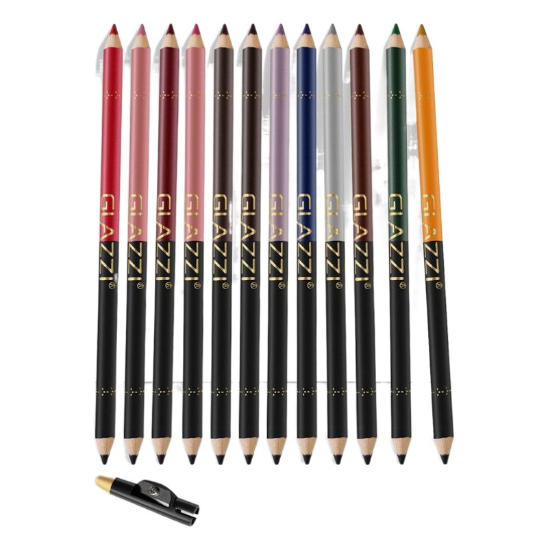 Nuevo glazzi madera pluma 12 color Eyeliner sombra de ojos lápiz ceja lápiz labio lápiz alto brillo pluma traje ventas directas de la fábrica