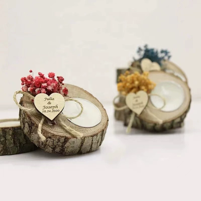 Country creative wooden candle, decorations, ready-made product
