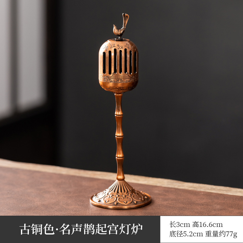 붉은 구리 키가 큰 까치 향 버너