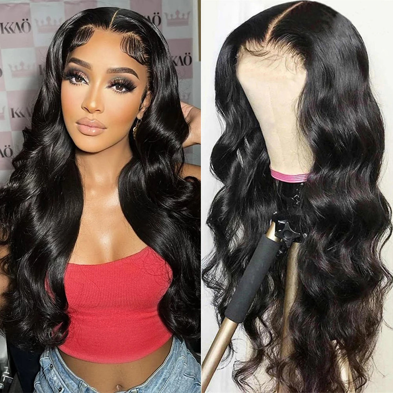 4x4body closure wigs front Lace real human hair wig whole head cover Lace frontal wig