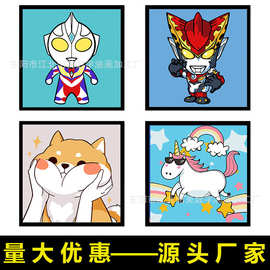 工厂直发数字油画diy儿童手绘填色卡通动漫四宫人物风景20*20