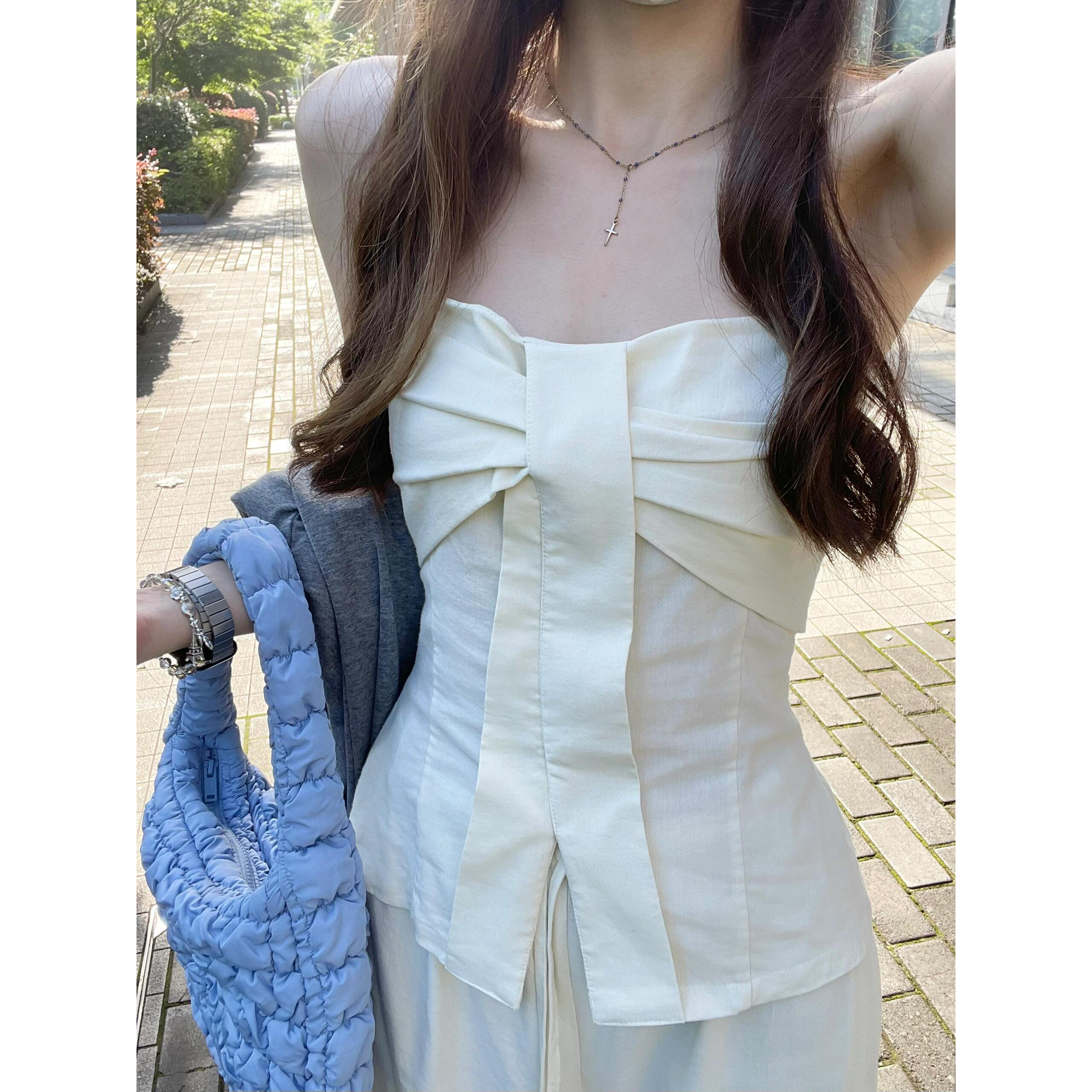 Sexy white design bra top