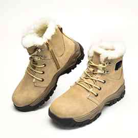 充电加热一体男式雪地靴男拉链东北羊毛大棉靴冬季男鞋加绒保暖防