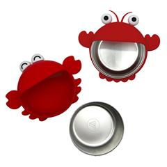 Lobster Children's Food Bowl Inner Lid, Stainless Steel Detachable Silicone Plate, Cute Baby Meal Cup, Printable