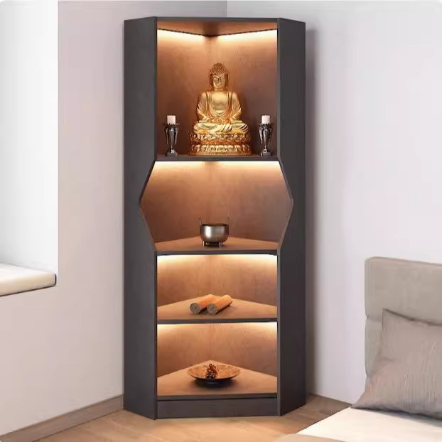 Modern Minimalist Corner Altar Home Offering Table God of Wealth Offering Table Standing Cabinet Altar Buddha Cabinet