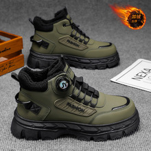 冬季加绒高帮马丁靴男士英伦复古工装鞋厚底加厚保暖棉鞋短靴潮鞋