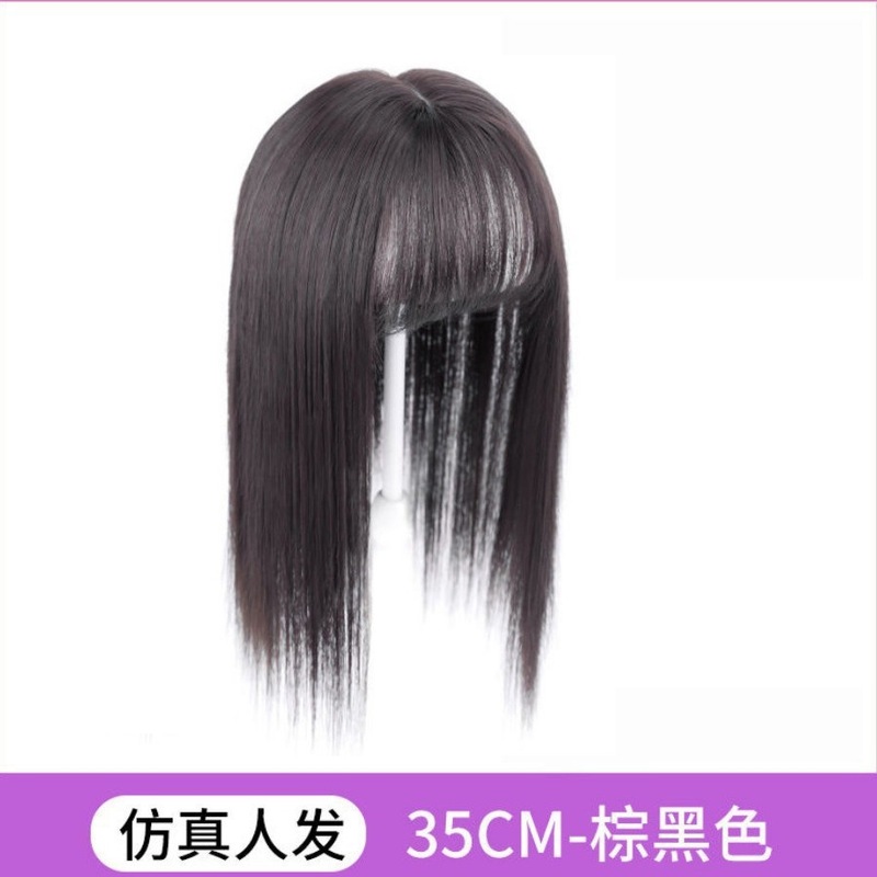 白髪隠し用ヘアピース、女性用トップピース、自然で跡が残らない増毛、軽くて薄いエアバングヘアピース|undefined