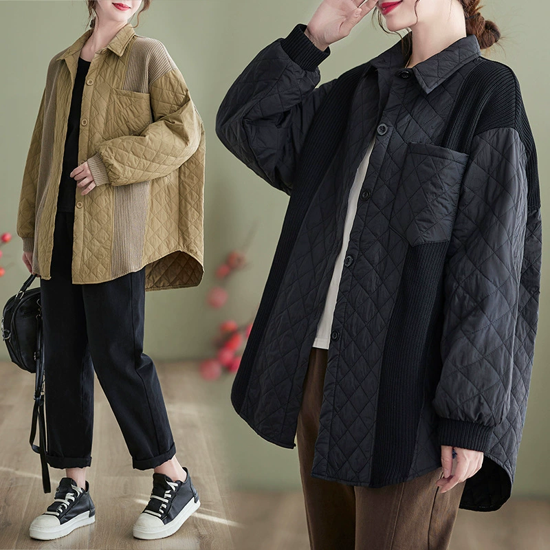 Легкая и тонкая вязкая футболка, демисезонная пуховая куртка, oversize