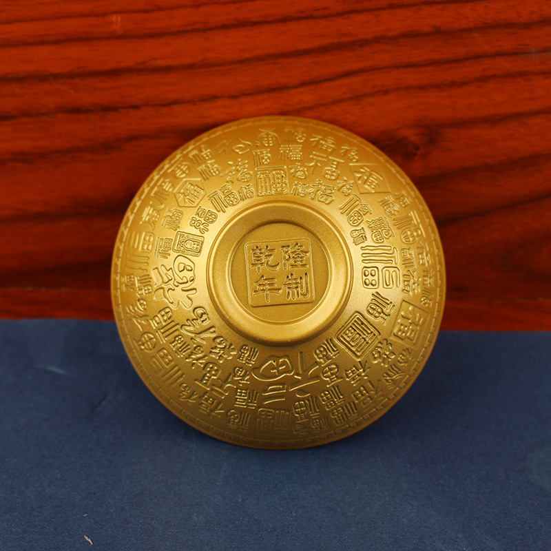百福金碗周岁抓周道具合金电镀袖珍小金碗聚财旅游景点工艺品摆件|undefined