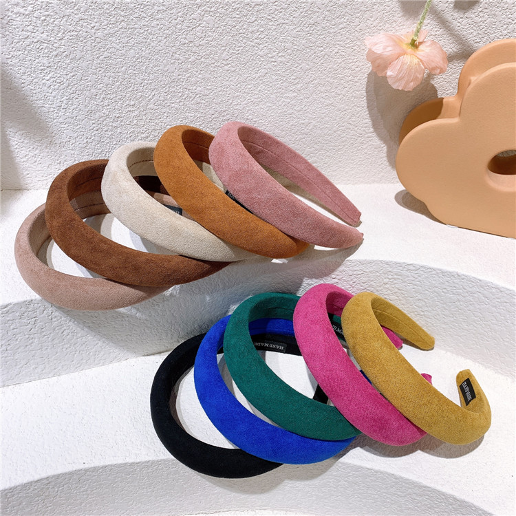 Autumn/Winter New Retro Felt Wide Edge Pinned Hair Clip Korean Style Girl Heart Influencer High Crown Foam Hair Clip