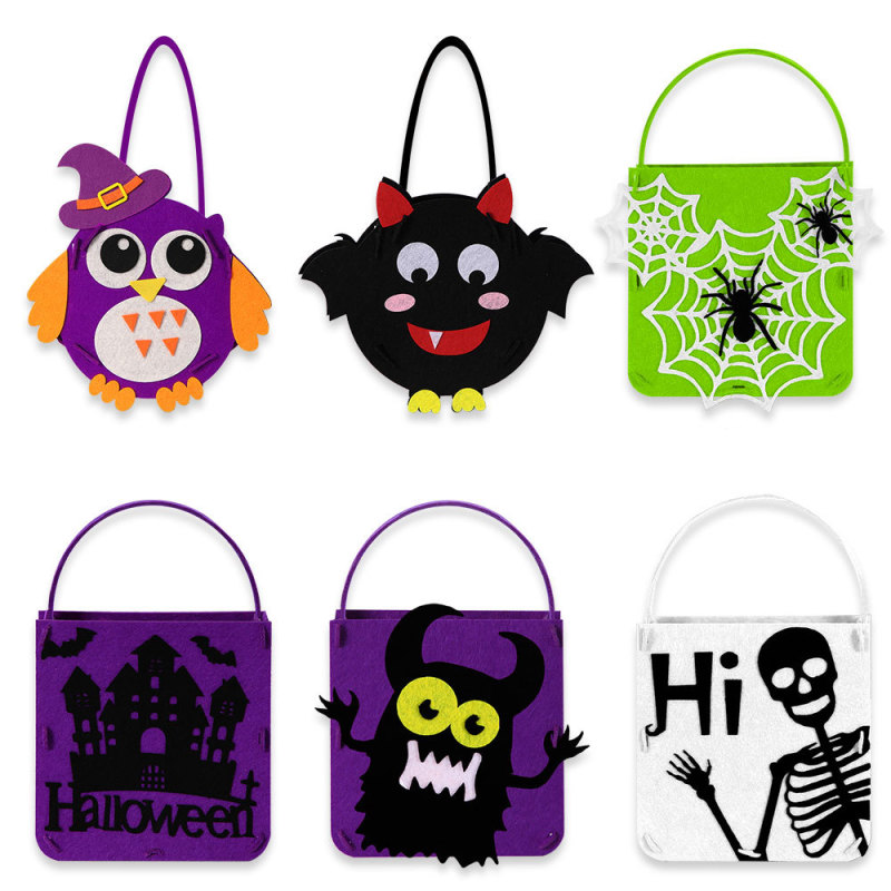 新しいハロウィンフェルトトートバッグ子供用カボチャコウモリキャンディバッグハロウィンパーティー装飾ゴーストギフトバッグ|undefined