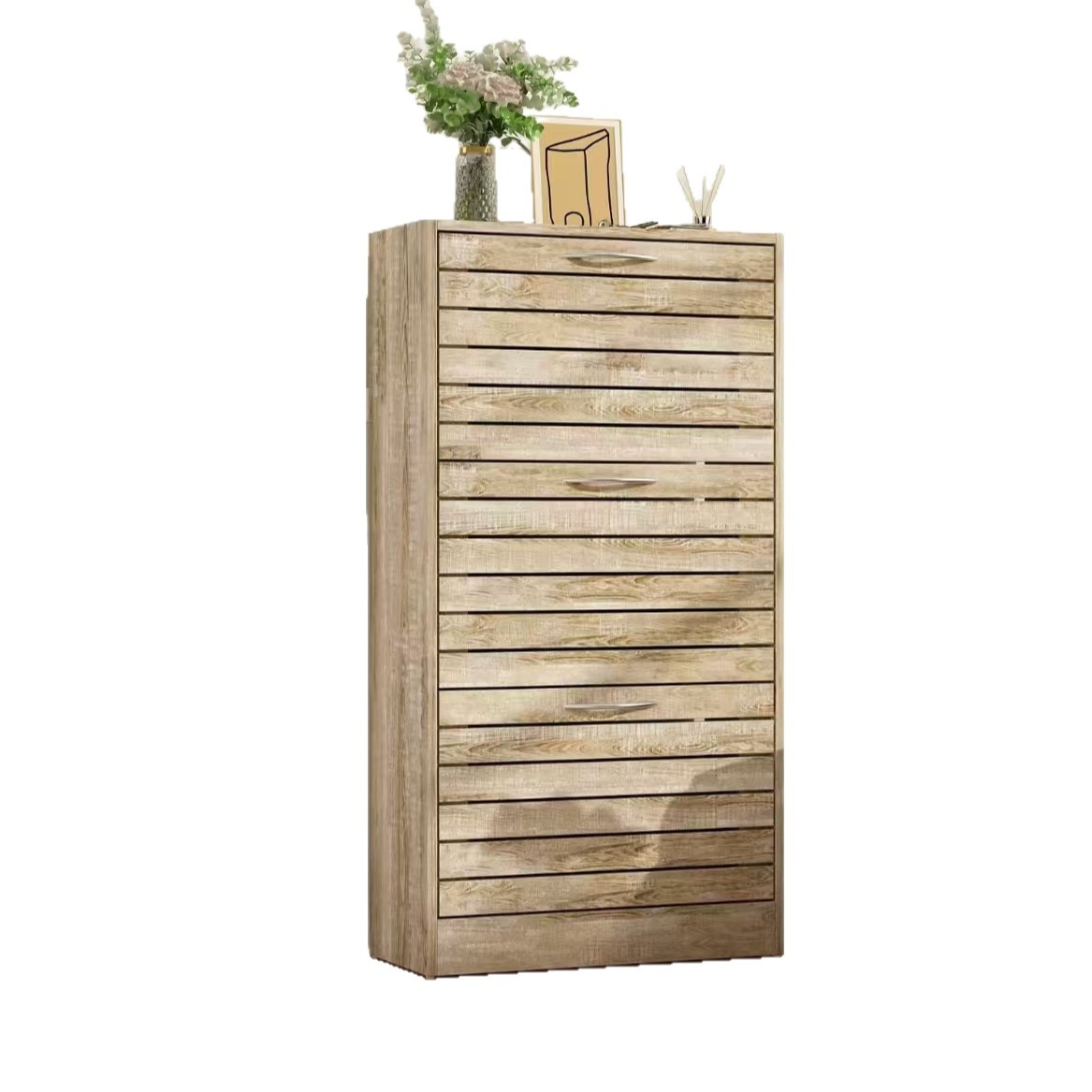 El armario de zapatos moderno de comercio exterior de comercio electrónico transfronterizo, con 3 cajones plegables, adecuado para la entrada, estilo moderno