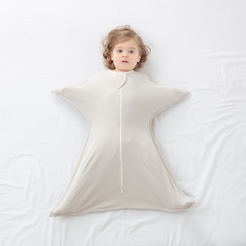 Baby newborn pure cotton sleeping bag anti-shock bag quilt integrated sleeping swaddling spring, autumn and winter Four Seasons