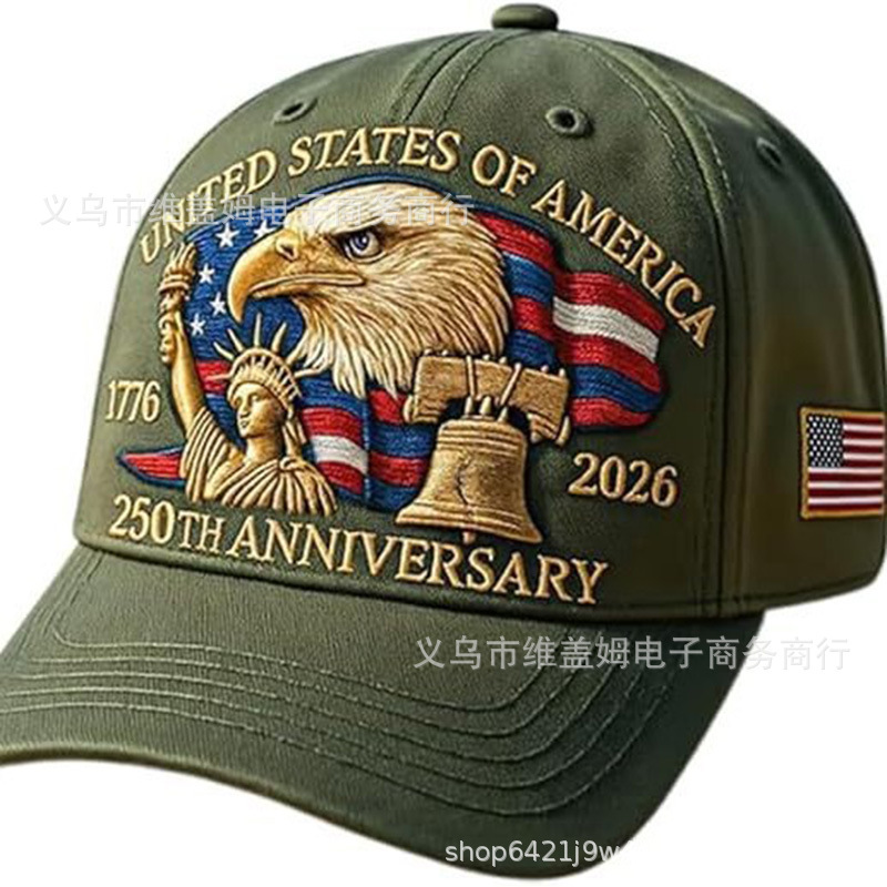 亚马逊新品    个性创意250周年刺绣纪念帽250th Anniversary Cap|undefined