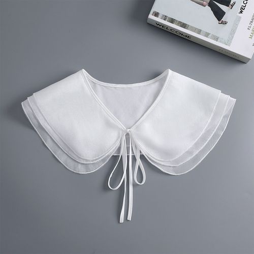 Soft gauze lace small shawl women's cape summer white multi-functional sun protection with skirt bow tie fake collar