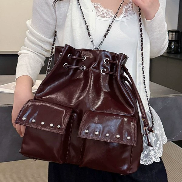 Вместительный рюкзак, сумка на одно плечо, сумка через плечо, Южная Корея, затягивается шнурком.