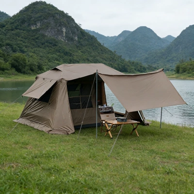 Spacious Ridge Tent for Camping, Avtomobil dam çadırları - high-quality-wilderness-green-350270195cm-5-8
