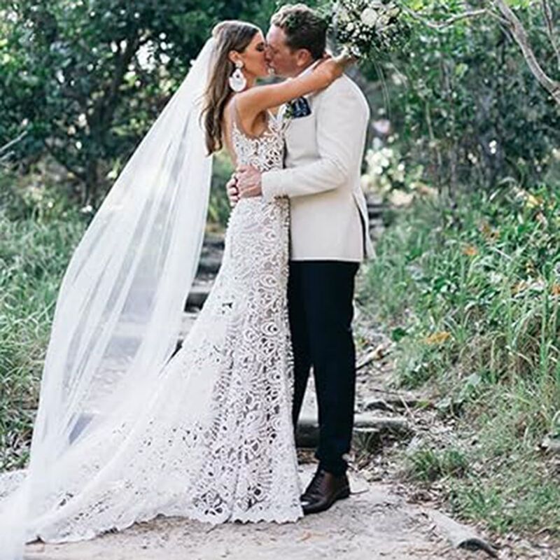 Foreign Trade Bridal Veil 3m Long Single-Layer Double-Layer Three-Layer Soft Mesh Forest Style Long Train Wedding Veil with Hair