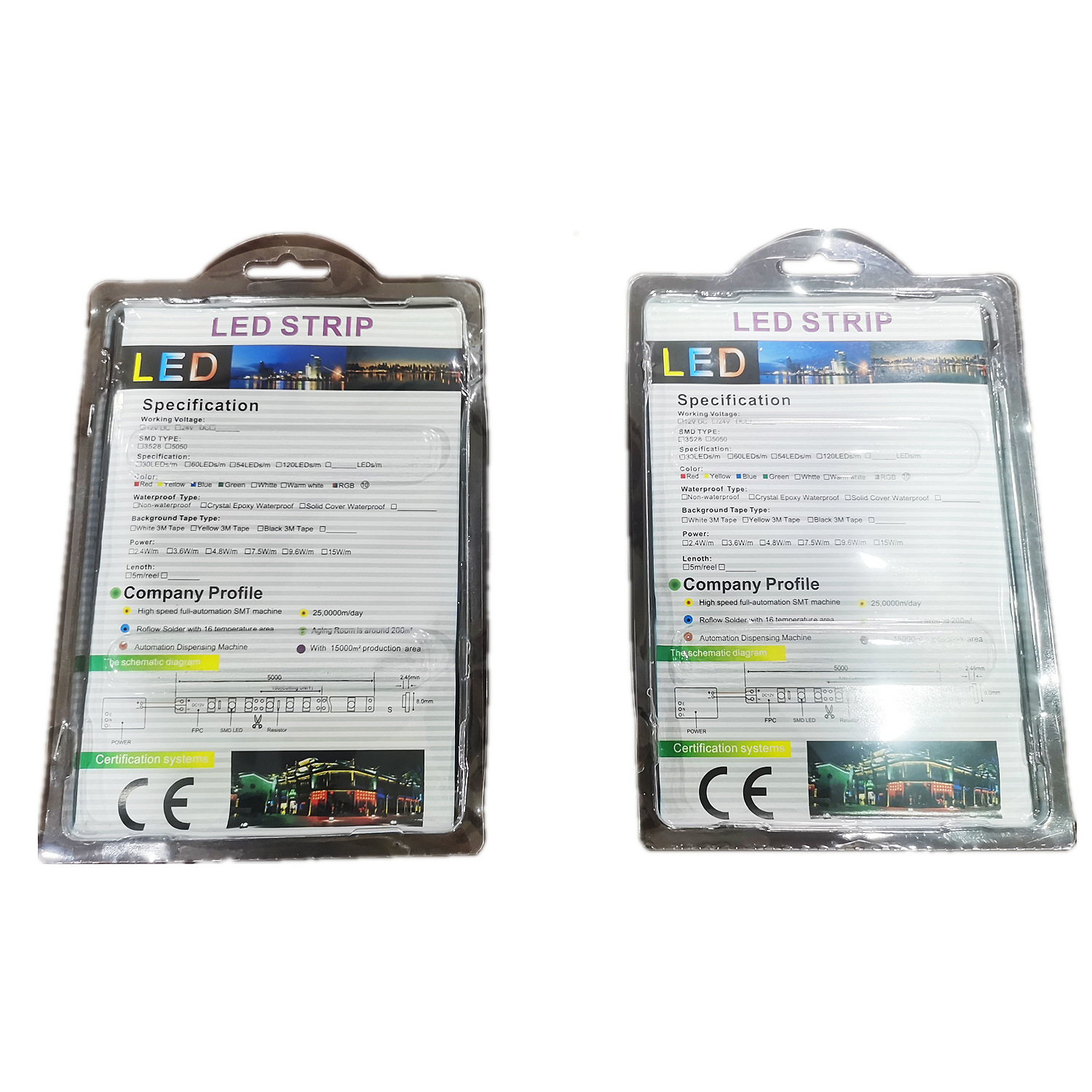 RGB low-voltage LED strip set with drop gel 12V 2835-54 lights, adapter, infrared 24-key remote, blister packaging