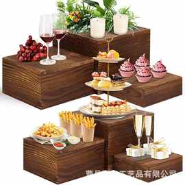 跨境木质甜品架毕业季生日派对纸杯蛋糕甜品收纳架纸杯蛋糕展示架