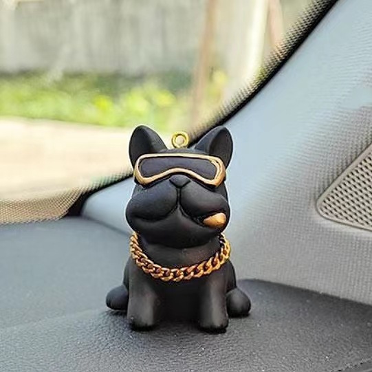 Resina cool bulldog llavero lindo perrito muñeca colgante bolso de coche llavero exquisito pequeño regalo