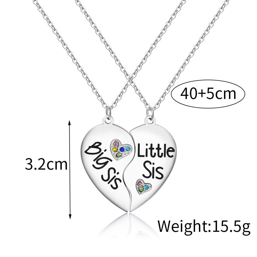 Simple Style Heart Shape Stainless Steel Enamel Necklace 1 Set display picture 4