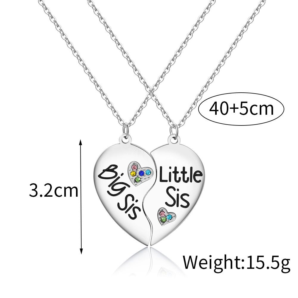 Simple Style Heart Shape Stainless Steel Enamel Necklace 1 Set