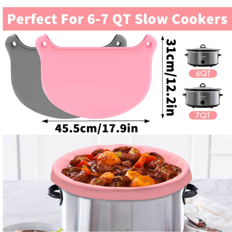 Amazon silicone cocción lenta bolsa antideslizante a prueba de fugas revestimiento de cocción lenta es adecuado para 6 ~ 8QT silicone cocción lenta bolsa de cocción lenta