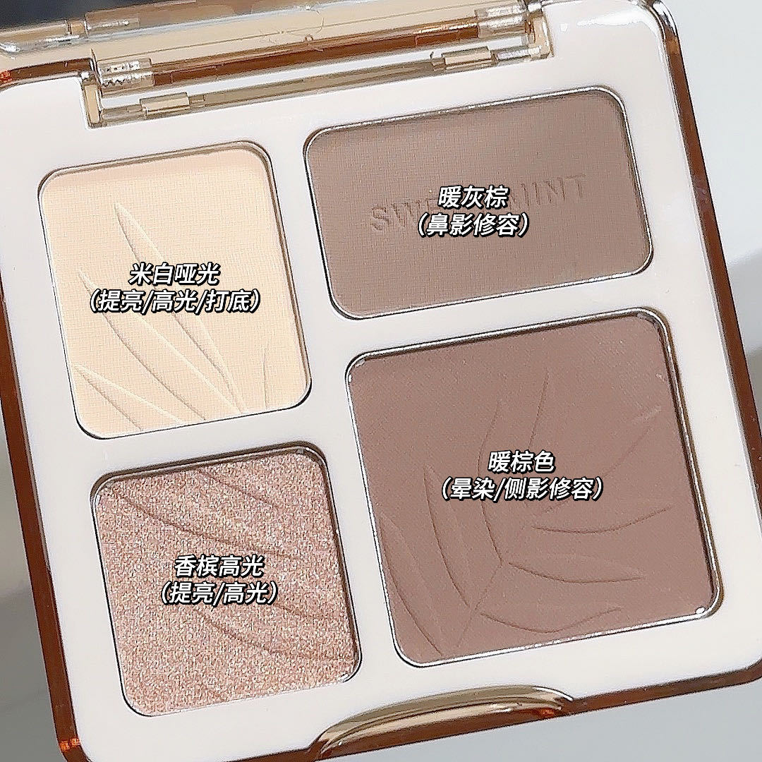 Sweet Mint Four-color Contouring Plate, All-in-one Plate, Pearlescent Highlight Brightening, Matte Nose Shadow, and Shadow Makeup Comprehensive Plate undefined