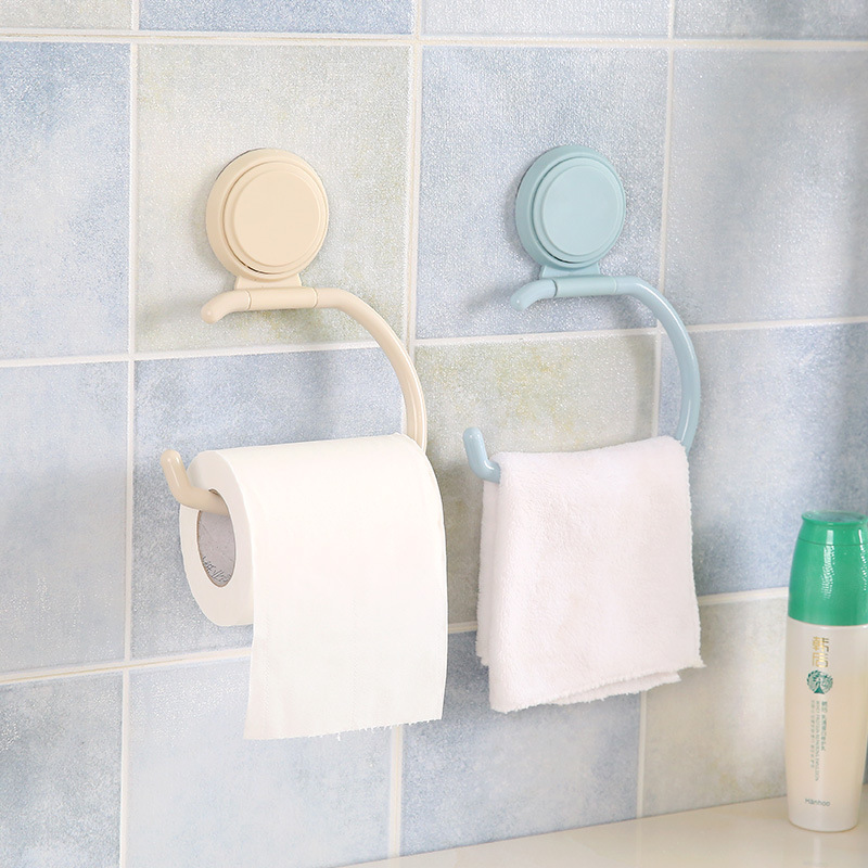 Kitchen punch-free towel rack bathroom roll paper rack suction cup storage rack multi-functional creative traceless paper towel rack