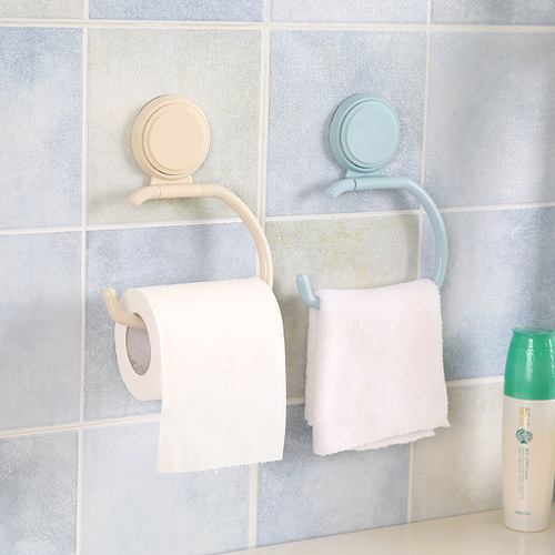 Kitchen punch-free towel rack bathroom roll paper rack suction cup storage rack multi-functional creative traceless paper towel rack