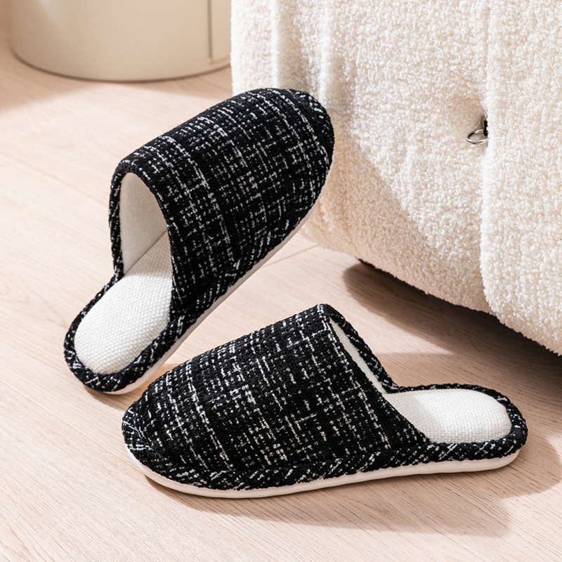 夏日本リネンスリッパ女性の新しい小さな香りホームスリッパホーム四季サイレントホームスリッパ屋内