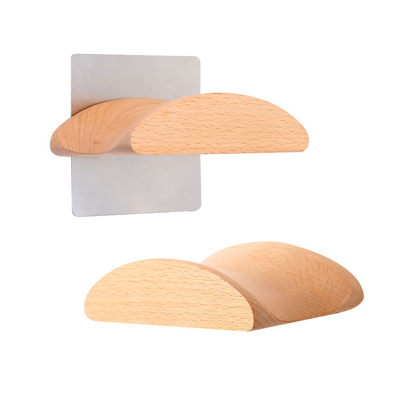 Solid Wood Earphone Stand Head-mounted Paste Wall Creative Computer Hook Stand Bluetooth Headset Accessories Display Shelf