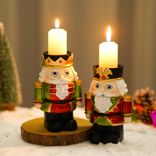 欧式胡桃夹子烛台摆件ins风家居客厅桌面装饰蜡烛台圣诞树脂摆设