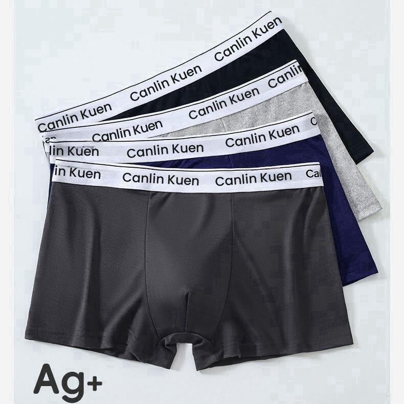 C.K Fashion Pure Color Men's Underwear Vitality Belt Comfortable Boxer Briefs Soft Breathable Four-Legged Shorts Head Delivery