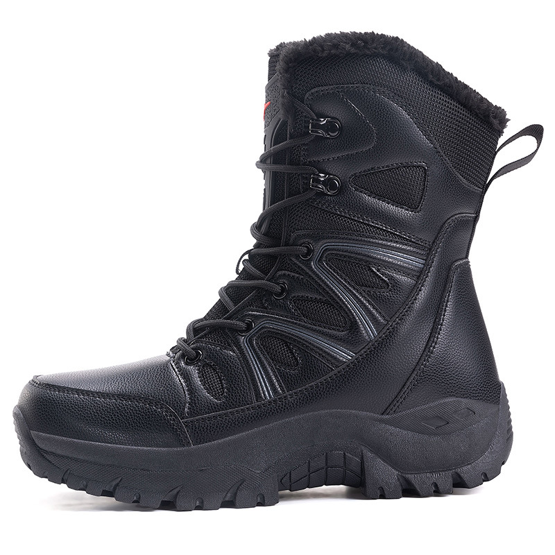 Botas de nieve de alto perfil de hombre de tamaño transfronterizo, calentamiento de invierno, zapatos de algodón gruesos, botas de nieve de montaña de hombre