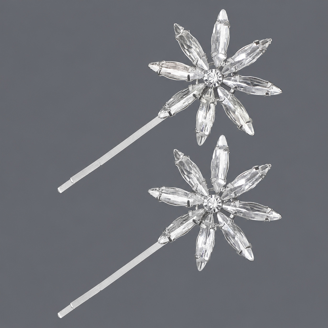 Horquilla de zirconio de lujo ligero europeo y americano con incrustaciones de diamantes, pinza de pelo de alta gama para mujer, suministro mayorista transfronterizo directo de fábrica.