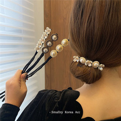 Korean style lazy flower hair twister retro pearl super fairy tying ball head simple braiding styling tool hair accessories for women